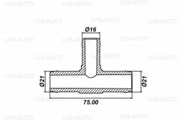 Трійник тосольний Atiker 21x16x21, алюмінієвий, Т-подібний (TE.005)